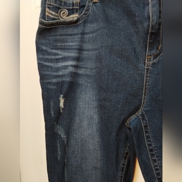 Plus Size Seven7 Ripped Ankle Skinny Jeans - Picture 11 of 14